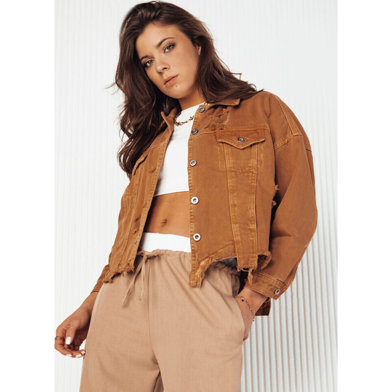 BASIC Hnědá oversize džínová bunda MOLI TY4130