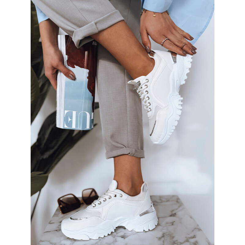 BASIC Bílé sneakersy na platformě LIZZE ZY0458