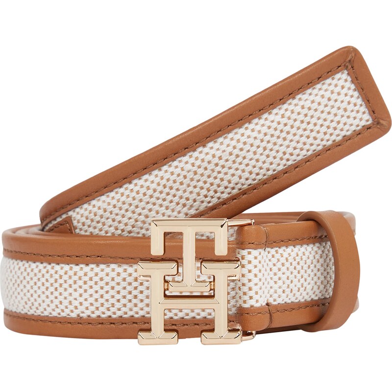 TOMMY HILFIGER Opasek hnědá / bílá 104441186