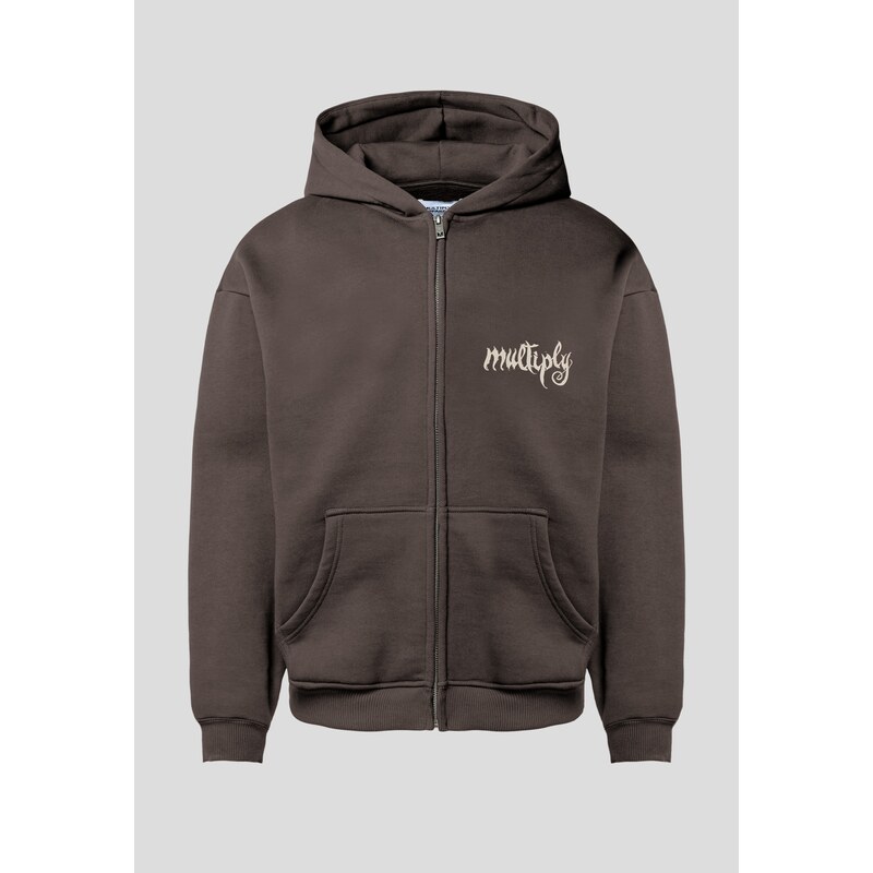 Multiply Apparel Mikina Law Of Nature béžová / tmavě hnědá 105472512