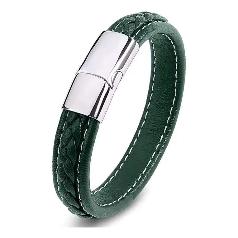 NAKY Pánský kožený náramek Classic, Green