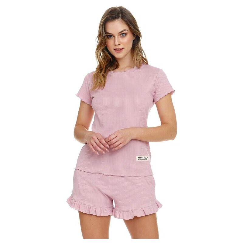 DN Nightwear Dámské bavlněné pyžamo Papaya růžové