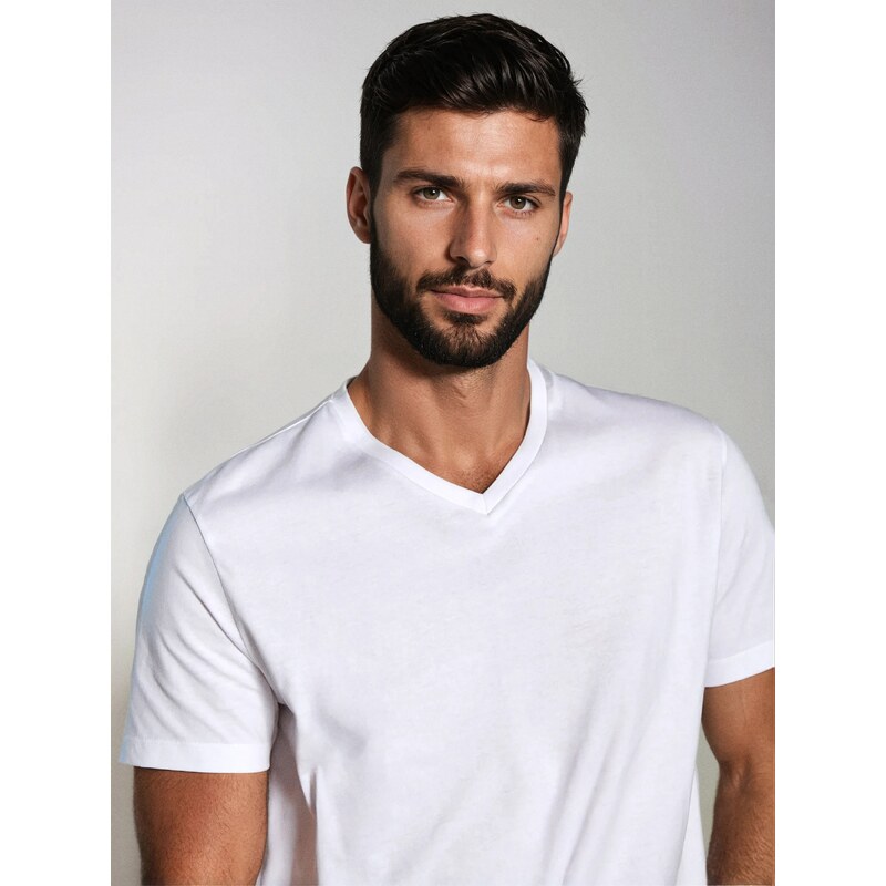 Sinsay - Tričko s krátkým rukávem - bílá