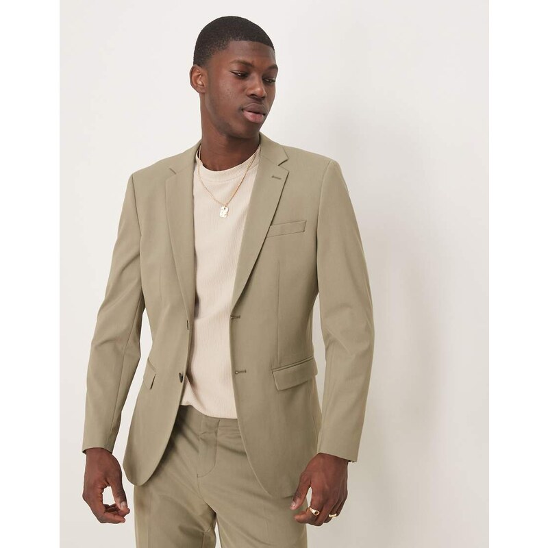 Selected slim fit blazer in sage green