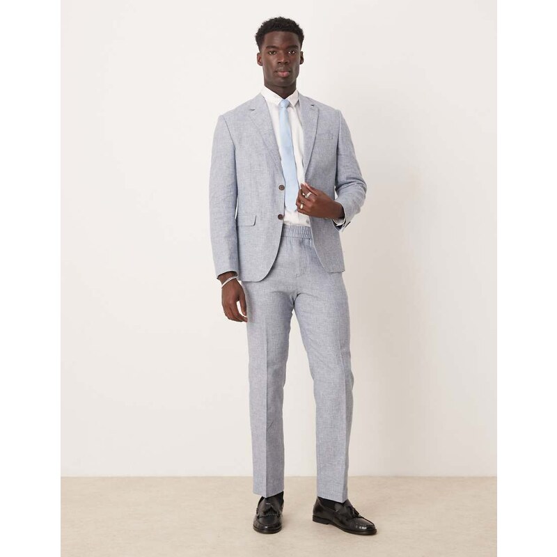 Selected Malik regular fit trouser in light blue