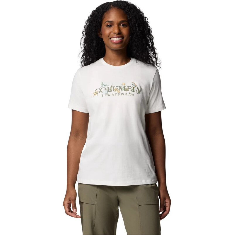 Bílé dámské tričko s potiskem Columbia Boundless Beauty Logo SS Tee 104462982