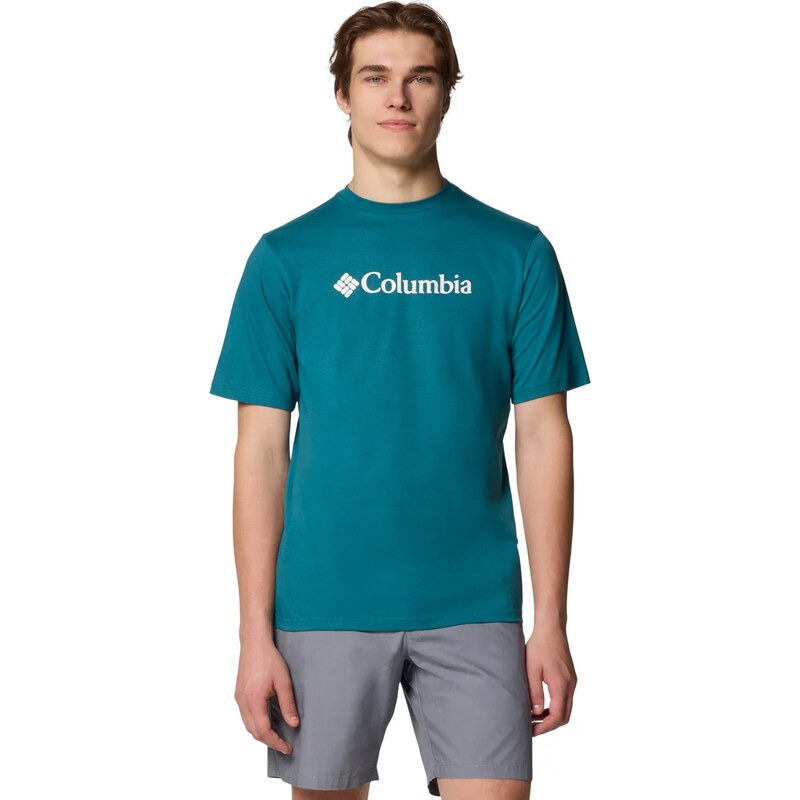 Tyrkysové pánské tričko s krátkým rukávem Columbia CSC Basic