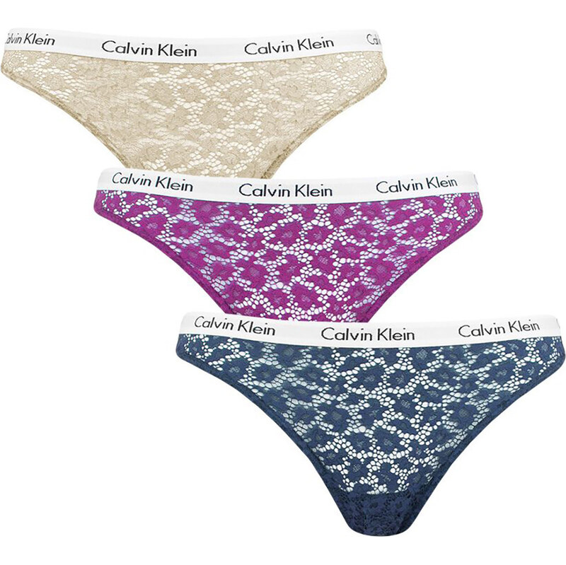 Dámské brazilky Carousel Lace 3Pack QD3925E-6Q2 - Calvin Klein 104466467