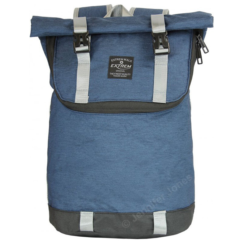 Bag Street Stylový RollTop městský dámský batoh modrý 4103