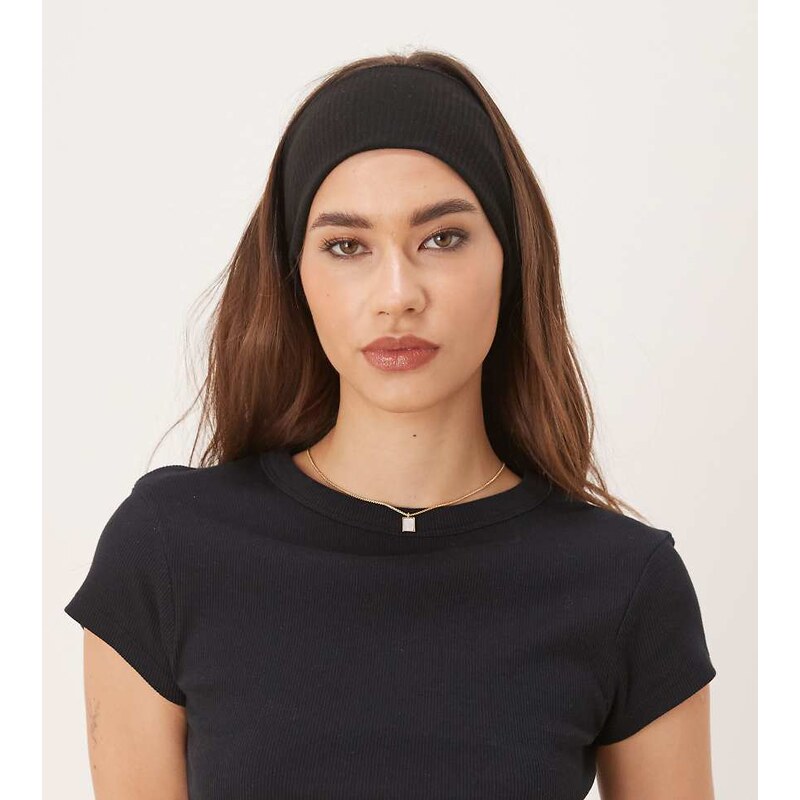 DesignB London wide jersey headband in black 104502015