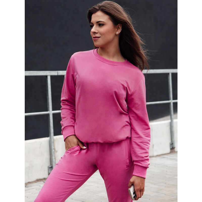 Tmavě růžová dámská basic mikina GLAMFLAIR