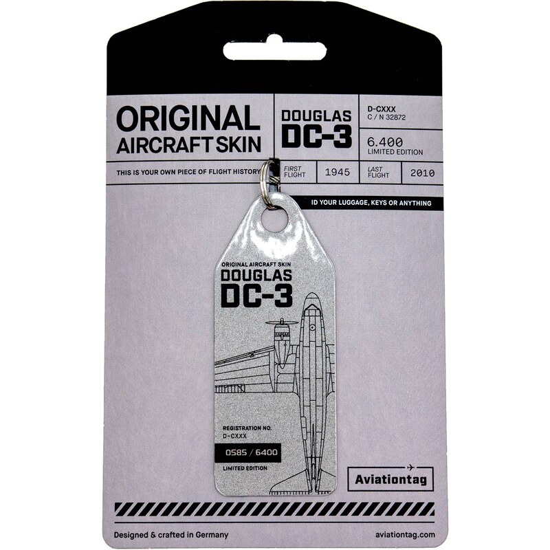 AVIATIONTAG Přívěsek z letadla Douglas DC-3 - Raisin Bomber - D