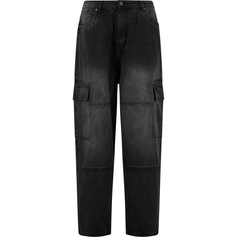 Urban Classics Džíny s kapsami černá džínovina