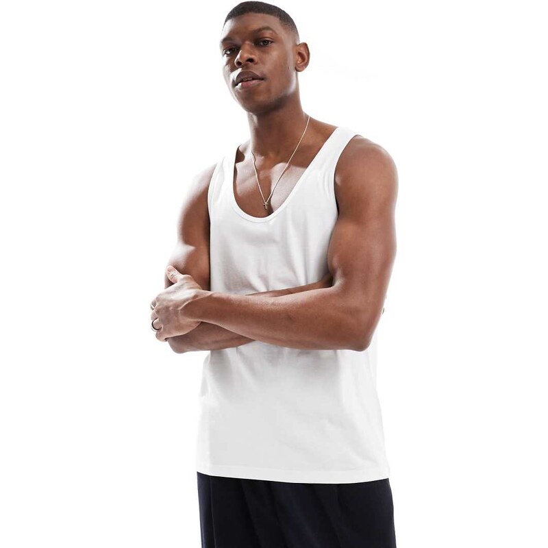 ASOS DESIGN Essentials regular fit vest in white