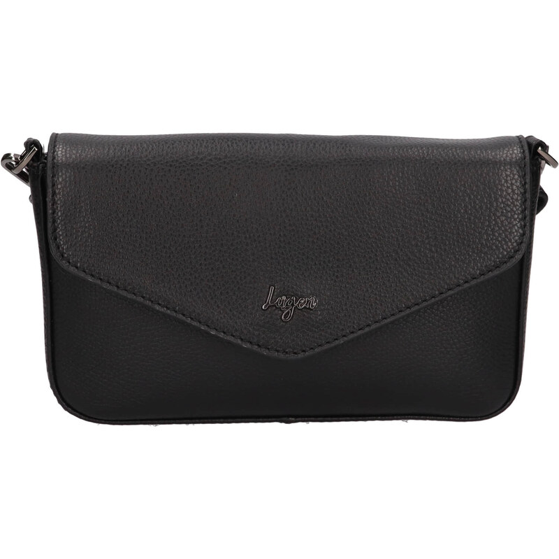 Dámská kožená crossbody kabelka Lagen Rikke - černá