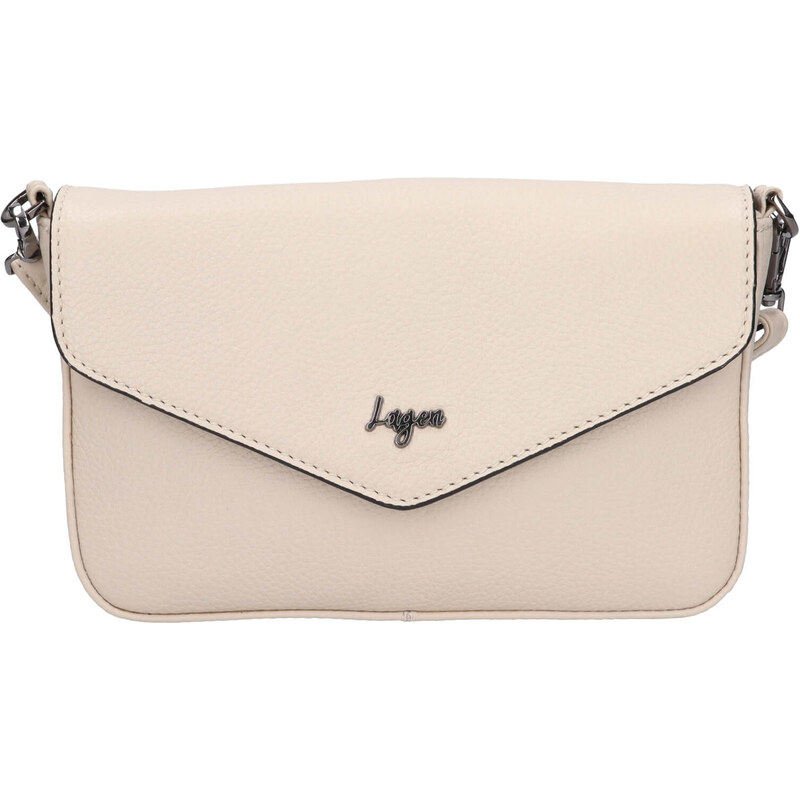 Dámská kožená crossbody kabelka Lagen Rikke - krémová