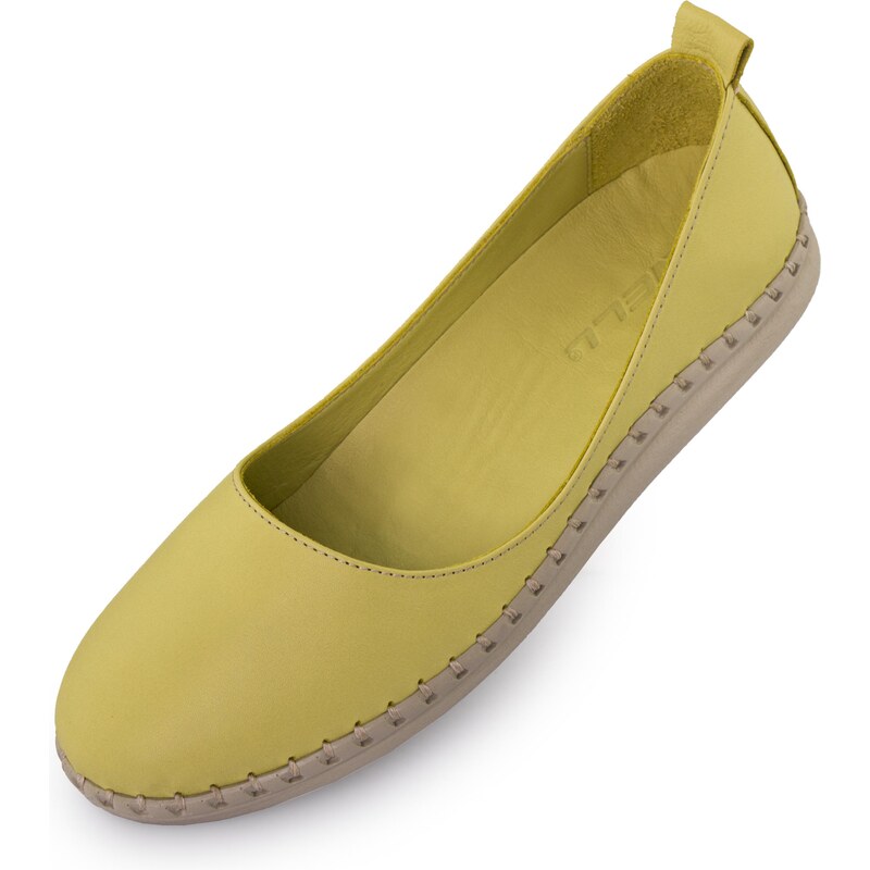 Dámské kožené baleríny NELL Sunny Lime 38 104519463