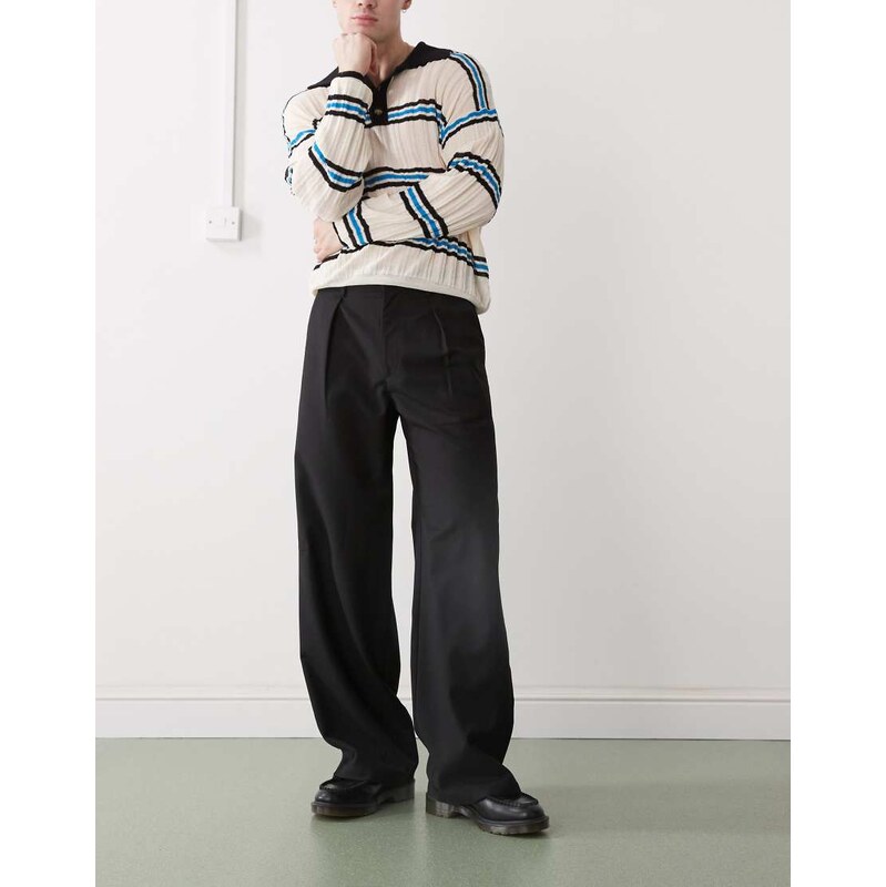 Prohibited soho pleated vintage pants in black