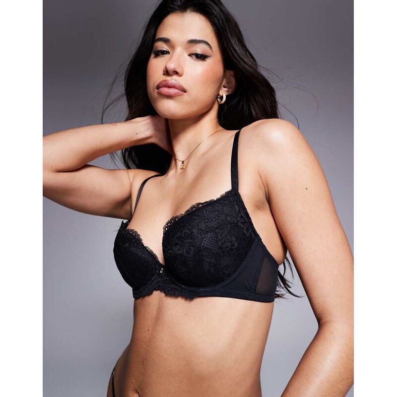 Ann Summers Sexy Lace padded plunge bra in black 104528179