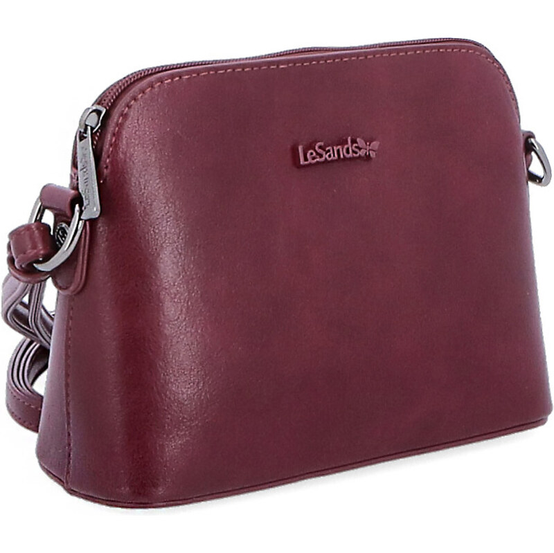 Kabelka ze syntetické kůže crossbody Le Sands vínová 7710 BO