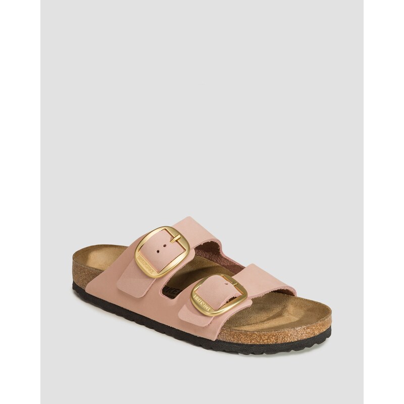 Růžové Dámské Pantofle Birkenstock Arizona Big Buckle Nubuck Leather 112446486