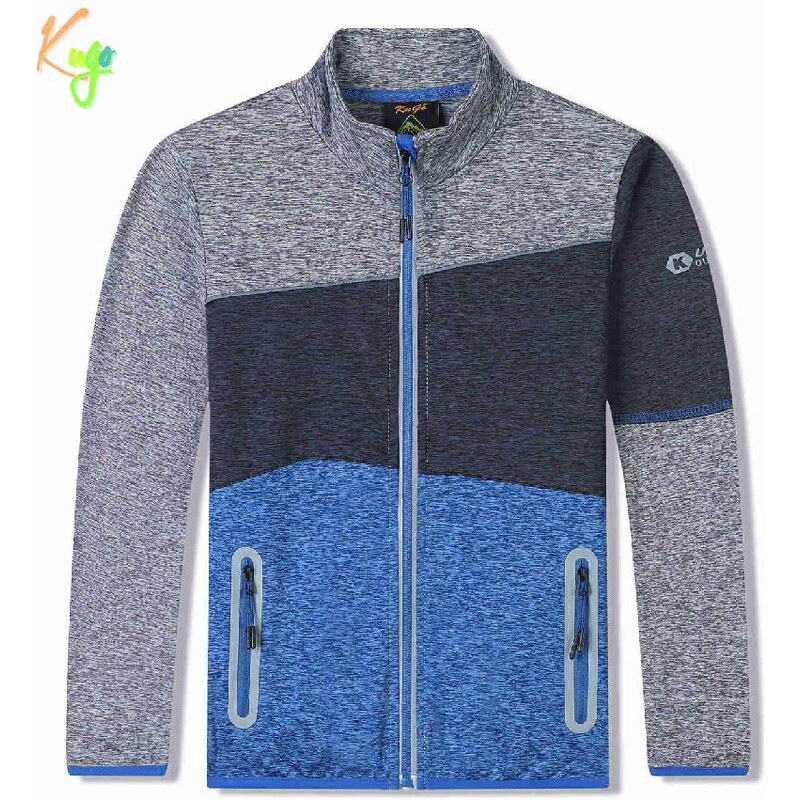 Dětská funkční mikina Kugo FH9609 šedá / modrá, vel. 98