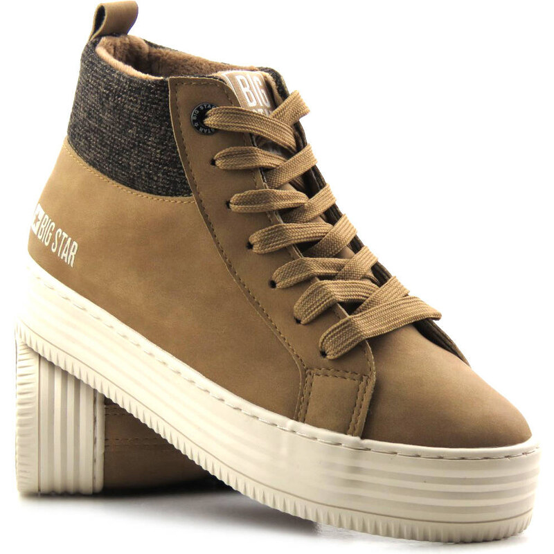 Zateplené dámské tenisky - BIG STAR II274145, camel