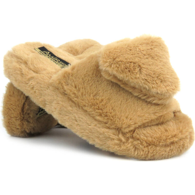 Měkké dámské pantofle - Ami Kap 159, béžové 100608964
