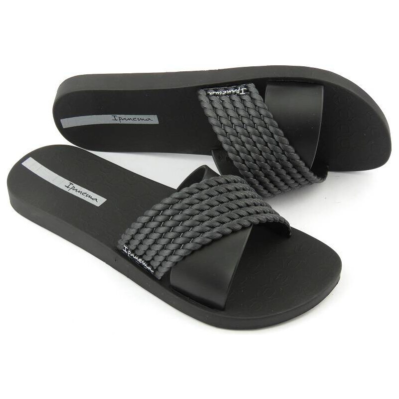 Dámské pantofle z elastické gumy - Ipanema 83244, černé 100607877
