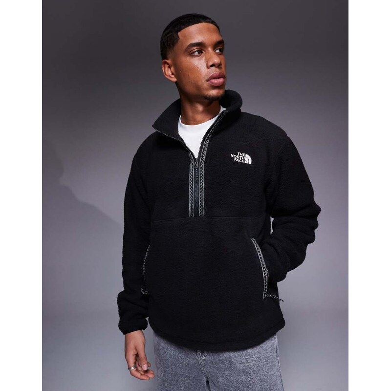 The North Face Fleeski 1/4 zip heavy fleece jacket in black