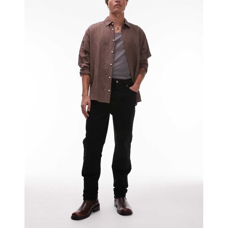 Topman stretch taper jean in black