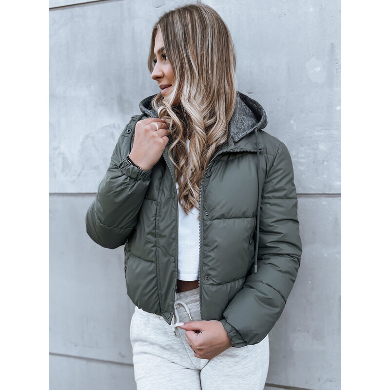 BASIC Tmavě šedá prošívaná crop bunda KHALEESI 85577482