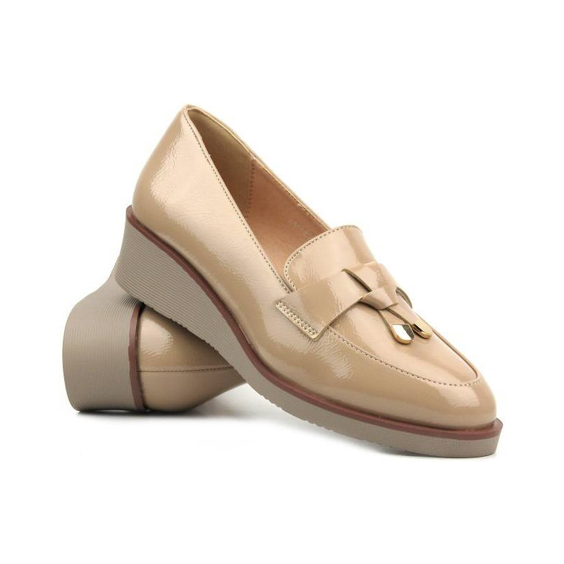 Elegantní dámské mokasíny Vinceza 58266, béžová 100609016