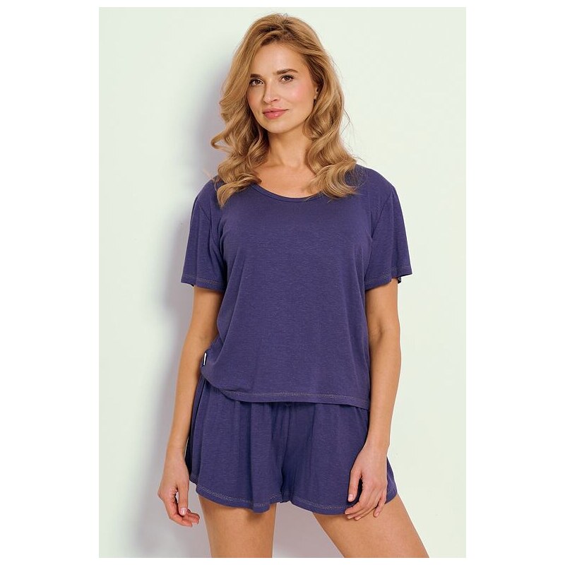 Taro Dámské pyžamo Serenity len modré 103995716