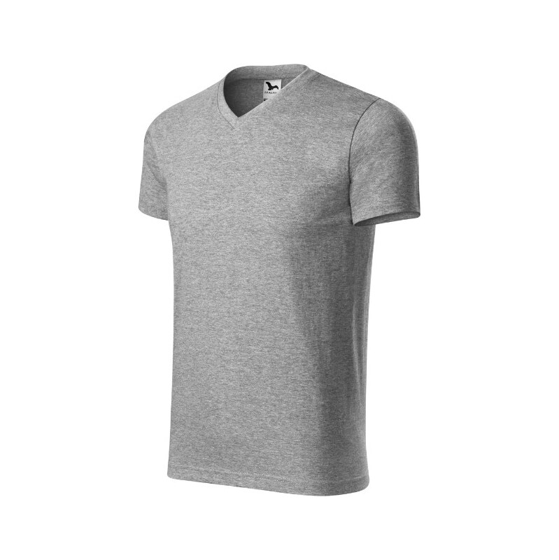MALFINI, a.s. Heavy V-neck tričko unisex tmavě šedý melír