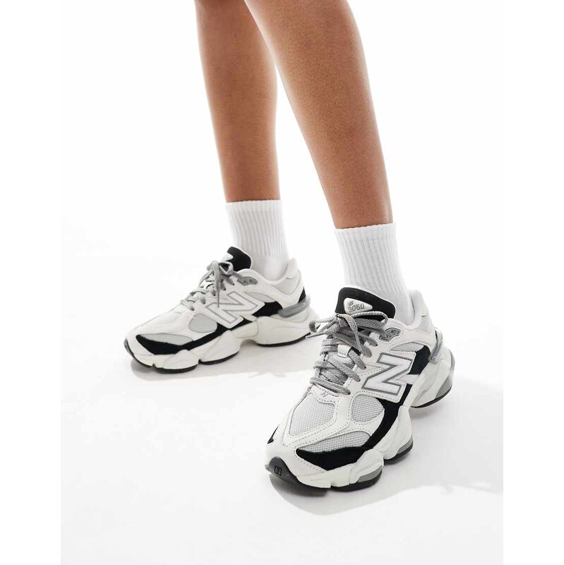 New Balance 9060 trainers in white and black