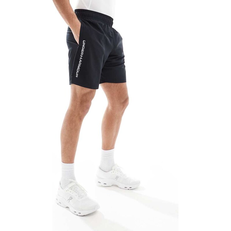 Under Armour Tech woven wordmark 8.25 shorts in black