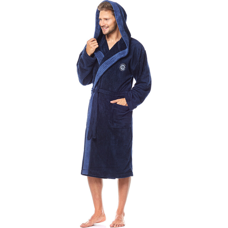 Dlouhý pánský dlouhý župan s kapucí L&L George M-2XL męski