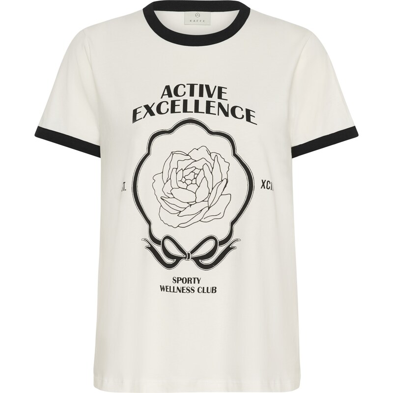 Kaffe Tričko Flora černá / přírodní bílá 104602797