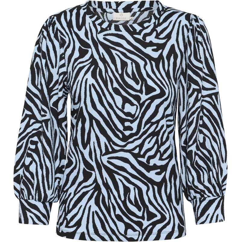 Kaffe Tričko Ivanna pastelová modrá / černá 104602835