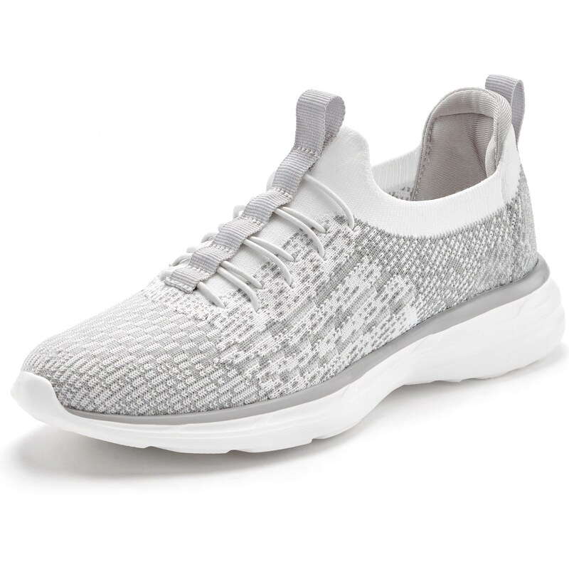 LASCANA Slip on boty šedá / bílá