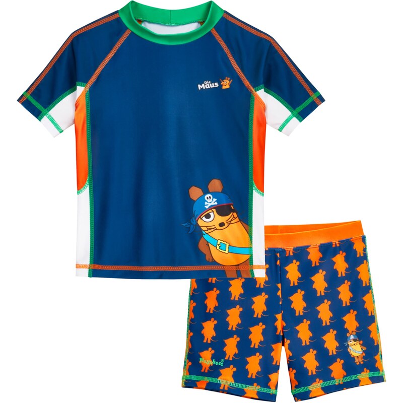 PLAYSHOES UV ochrana Pirat tmavě modrá / zelená / tmavě oranžová