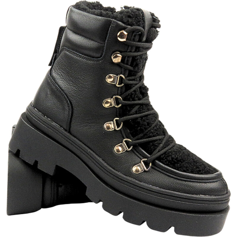 Dámské kožené boty VENEZIA W019LEBLOBB008 Black With Zipper 102430575