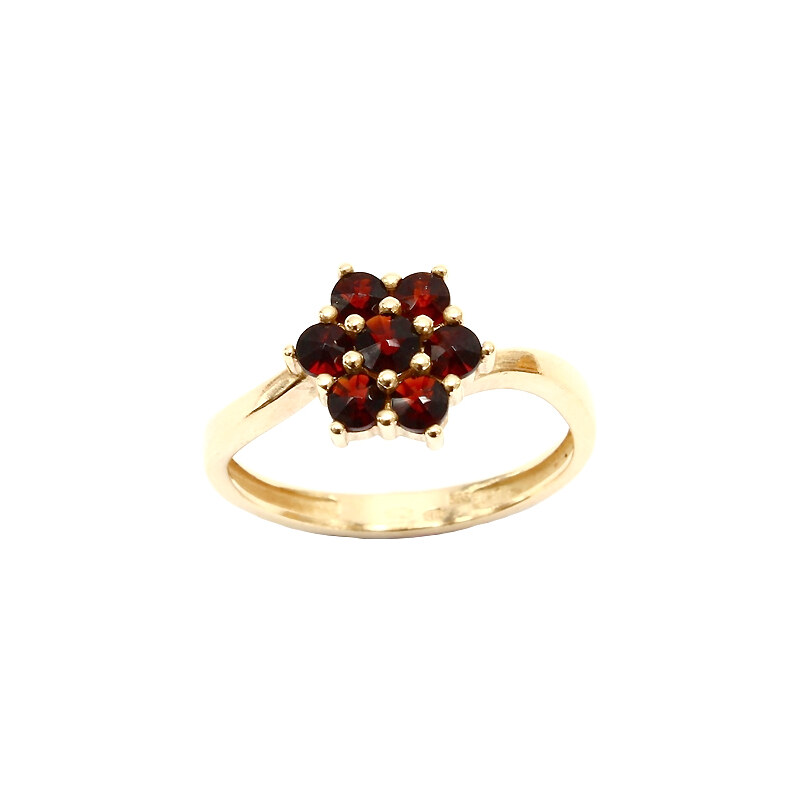 Bohemia Garnet Zlatý granátový prsten - 002H, (Au585) vel. 51