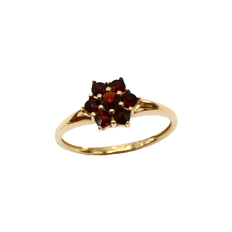 Bohemia Garnet Zlatý granátový prsten - 002I, (Au585) vel. 48