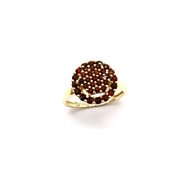 Bohemia Garnet Zlatý granátový prsten - 038I, (Au585) vel. 54