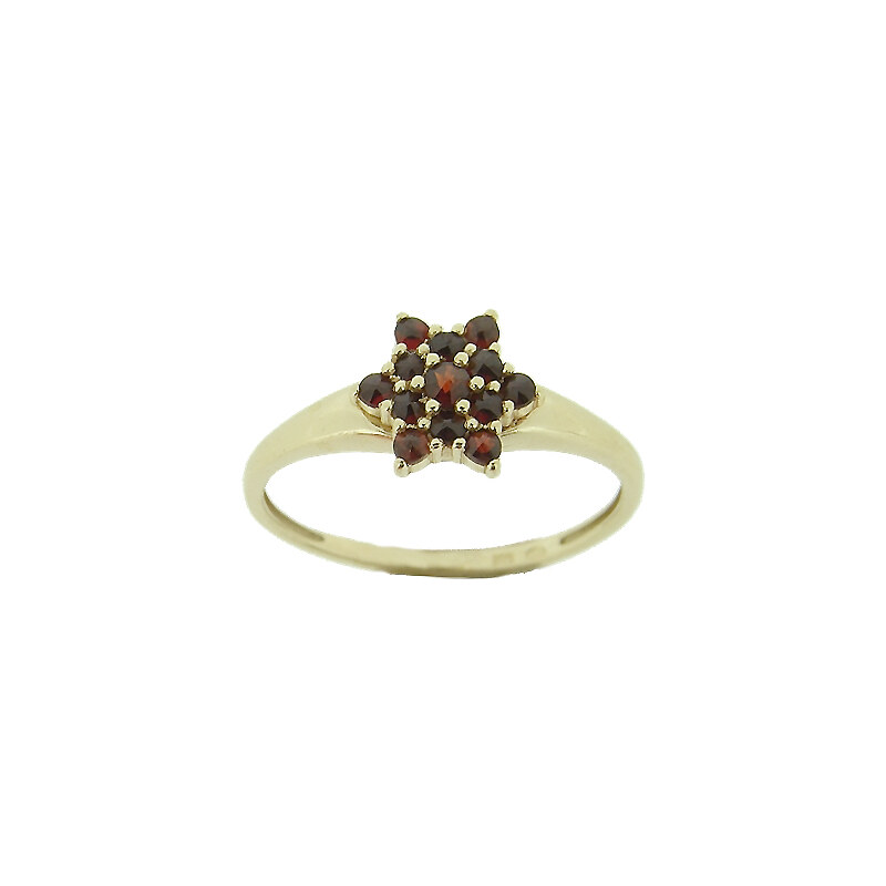 Bohemia Garnet Zlatý granátový prsten - 090I, (Au585) vel. 49