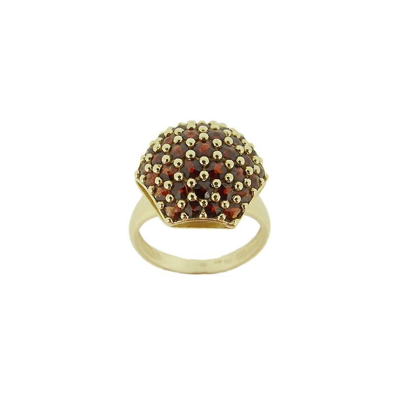 Bohemia Garnet Zlatý granátový prsten - 814T, (Au585) vel. 50