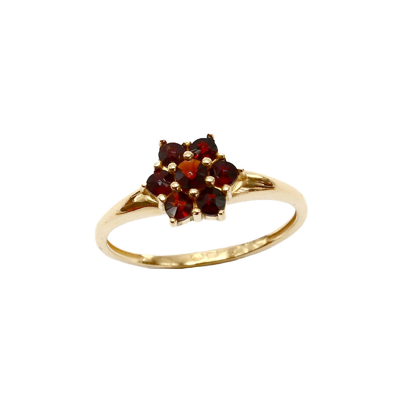 Bohemia Garnet Zlatý granátový prsten - 002I, (Au750) vel. 52