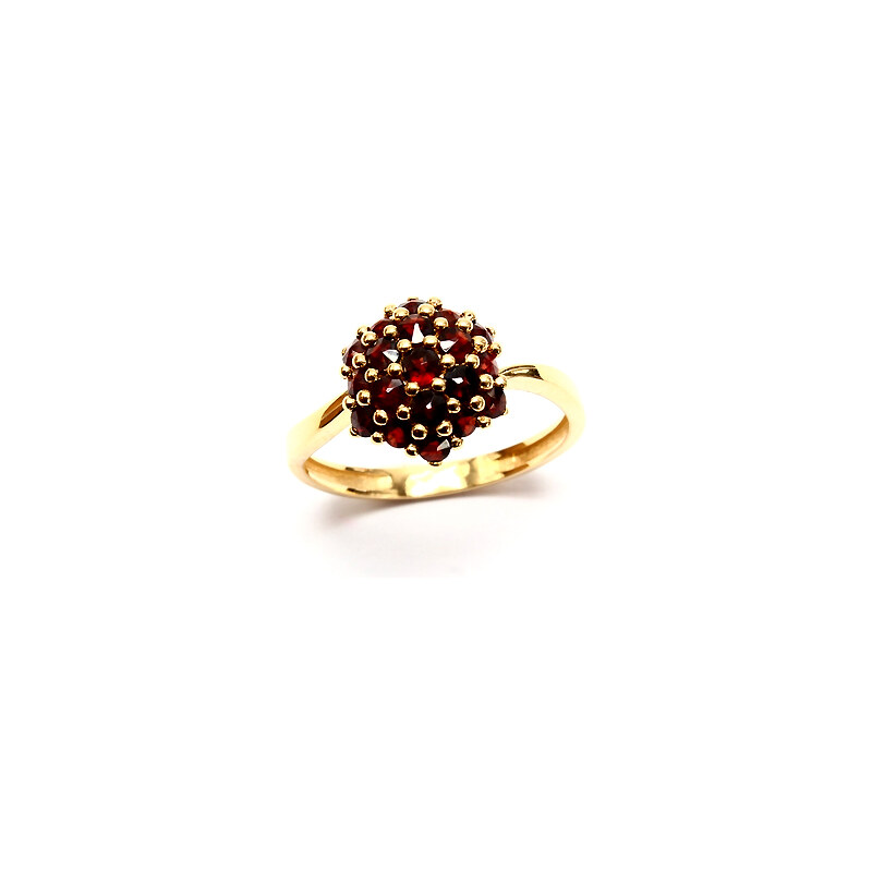 Bohemia Garnet Zlatý granátový prsten - 813H, (Au750) vel. 57